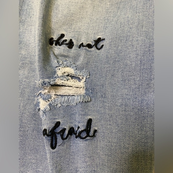 Lost Ink Jeans One Direction Song Titles Embroidered, Light Wash, Size 1X - Picture 3 of 13